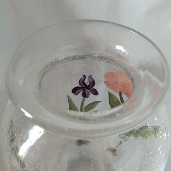 Art glass tall Crackle vase with beautiful details and colors Romanian - Picture 3 of 6